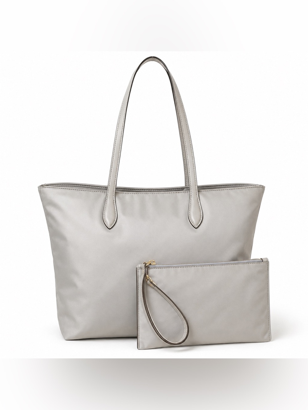 Kate Spade Staci Nylon Tote Matching Wristlet NWOT Gray